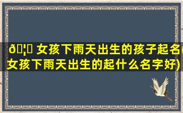 🦉 女孩下雨天出生的孩子起名(女孩下雨天出生的起什么名字好)